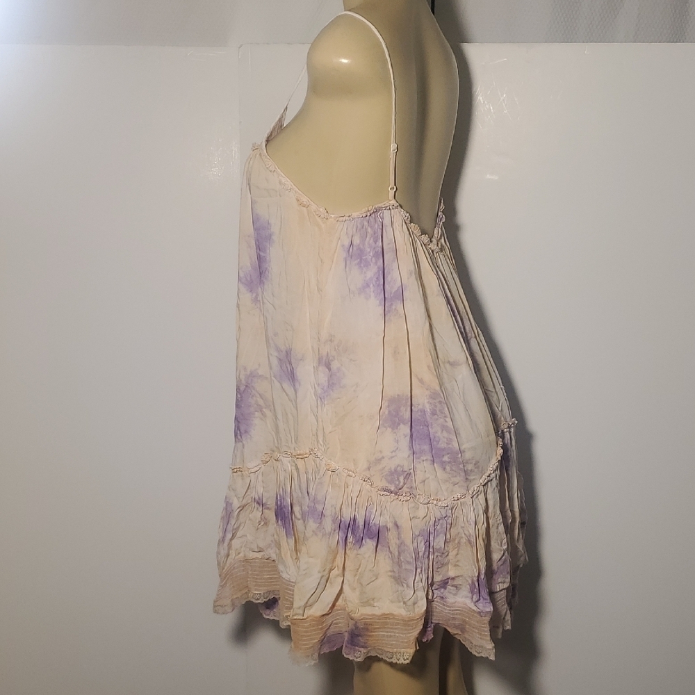 Anthropologie Women's Tie-Dye Nightgown Lace Dress Size M - Picture 5 of 14